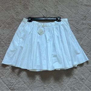 NWT Free People Gaia Mini Skirt‎ Cotton Cottage Preppy Minimalist Stretchy Sz L